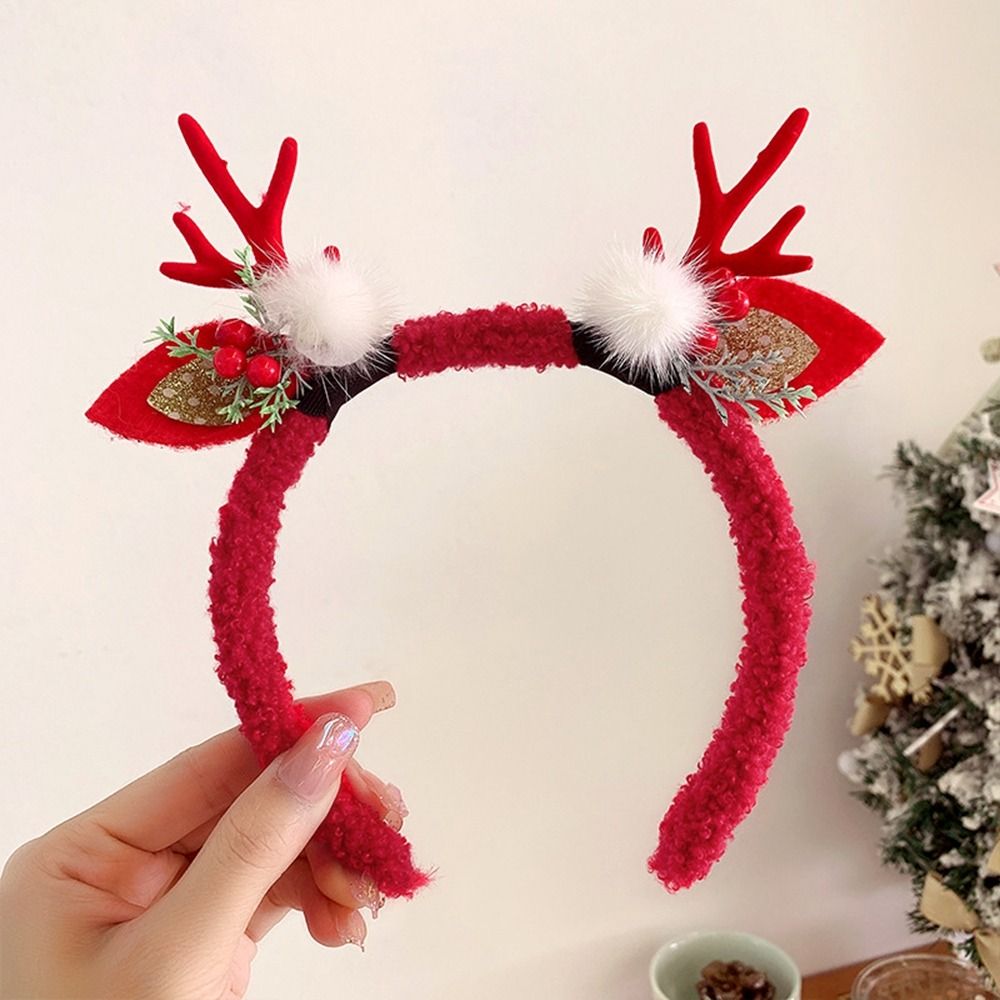 Reindeer Antlers Headband - Urocza świąteczna ozdoba, opaska na głowę