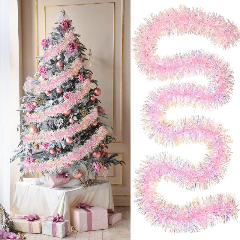 Tinsel Garland Decoration - 1/3/5 SZT. 2M Różowa Świąteczna Girlanda