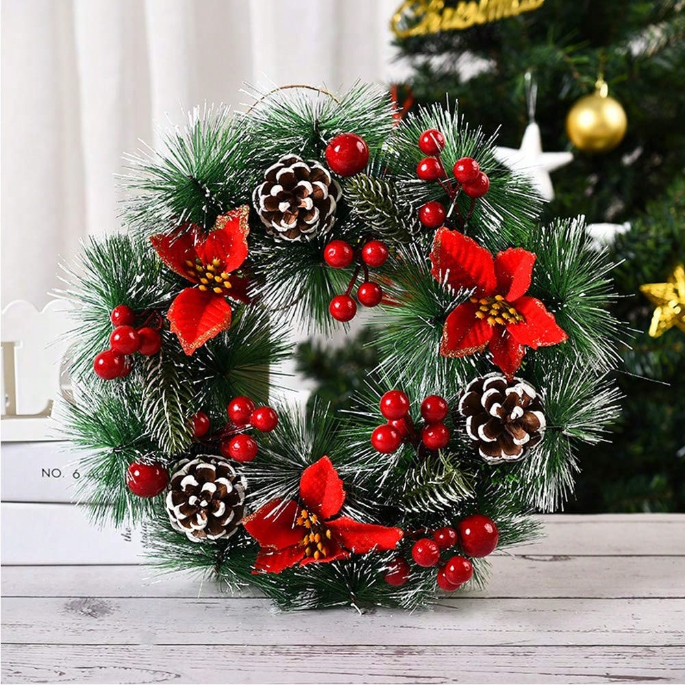 Christmas Wreath Fake - 1 szt. świąteczny wieniec na drzwi