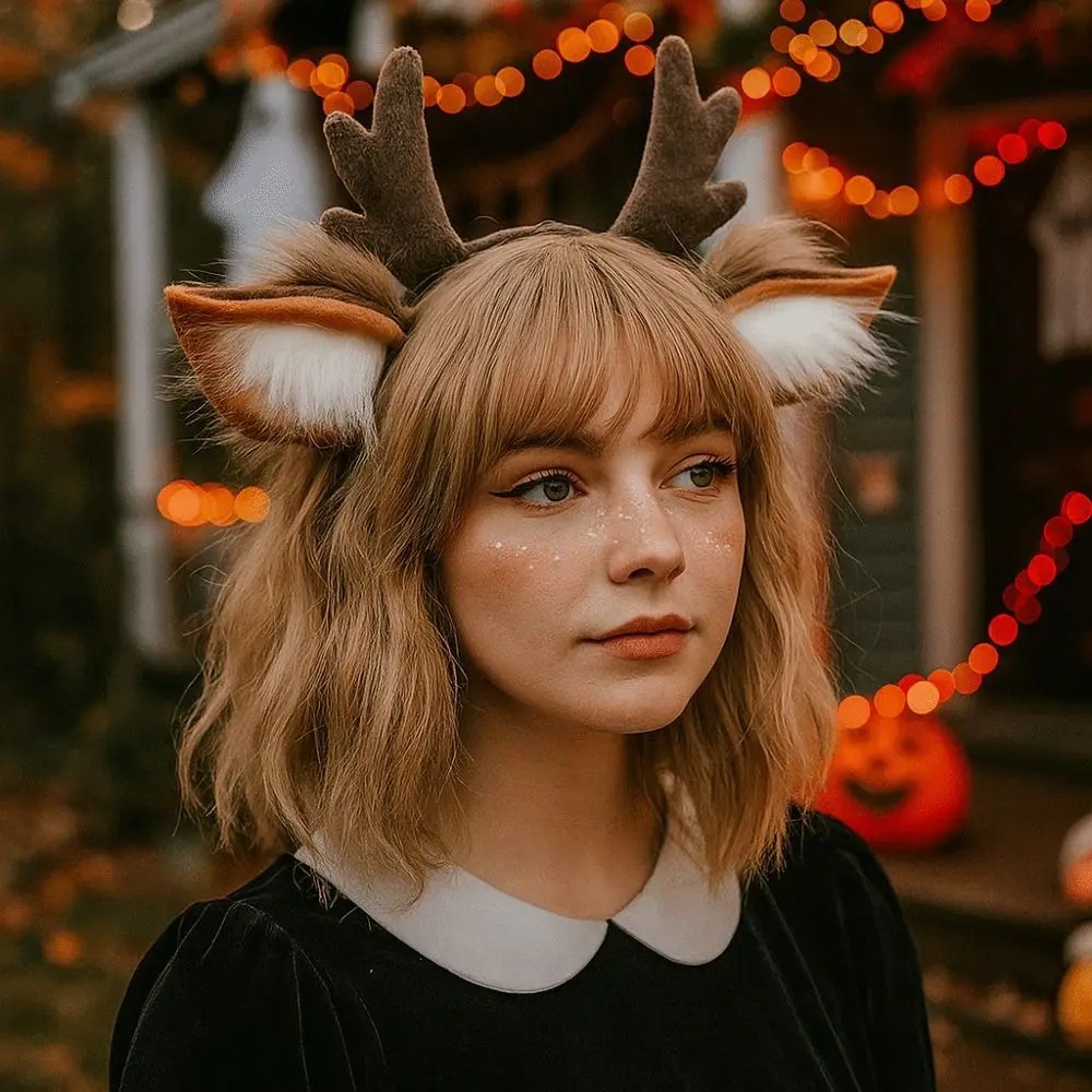 Reindeer Antlers Headband - Puszyste Uszy Jelenia Opaska z Rogami