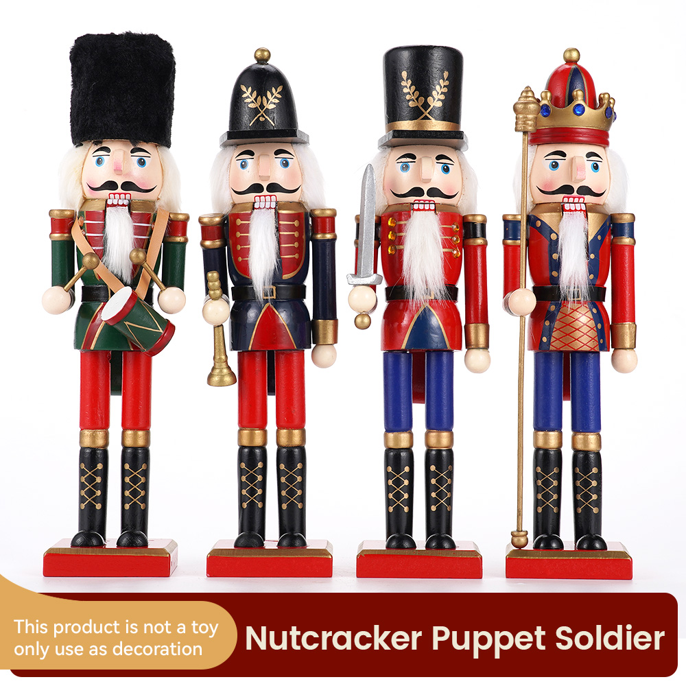 Nutcracker Figurine - 30cm Drewniany Dziadek do Orzechów Ozdoba