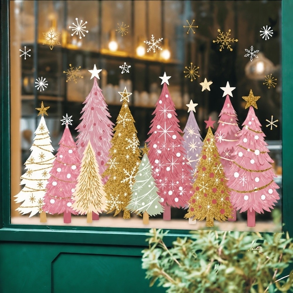 Snowflake Window Decal - Wielokrotnego użytku naklejki świąteczne na okna