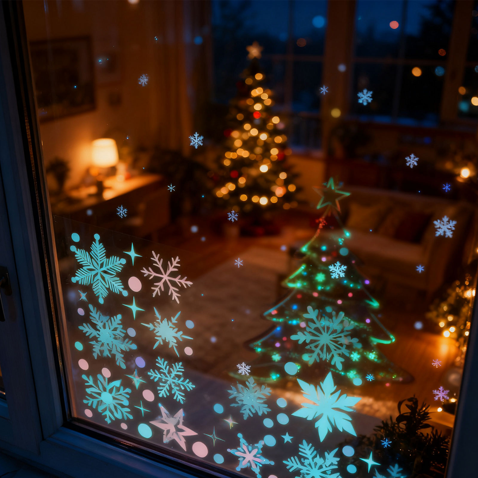 Snowflake Window Decal - 3 arkusze świątecznych naklejek na okno