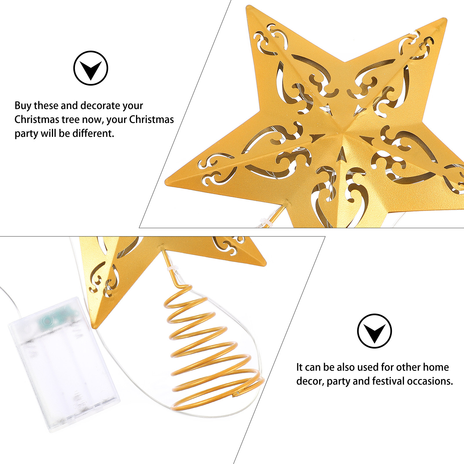 1 szt. Żelazna złota gwiazda p – Star Tree Topper recenzja i cena